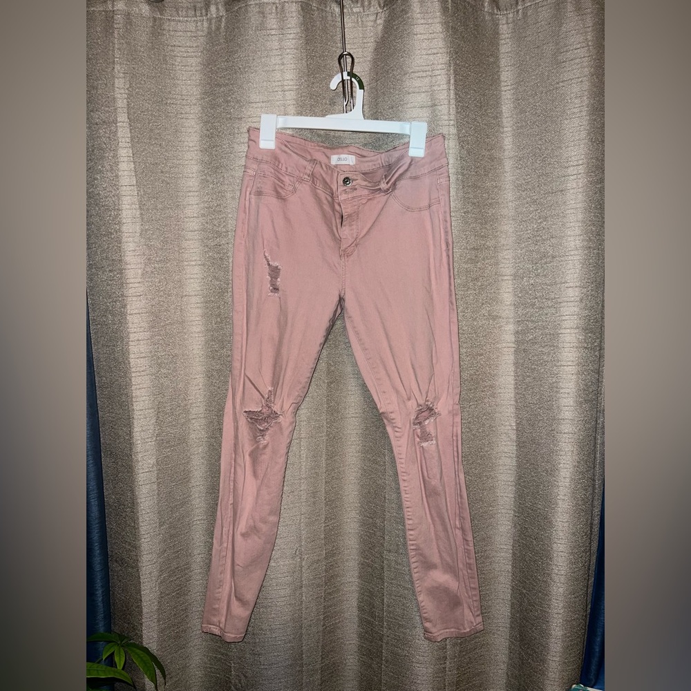 Pink women high waisted jeans